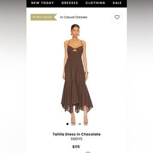SNDYS Tahlia Dress Chocolate - XS